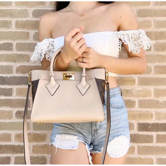 Authentic👍Louis Vuitton On My Side PM Greige Brown Monogram Small Satchel - Picture 3 of 13